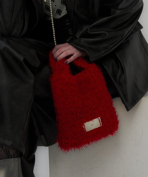 HARE(ハレ)の「シャギーニットミニバッグ(HARE)(ショルダーバッグ・レディース・イエロー/グレー/ブラック/レッド・FREE)」の22枚目の写真