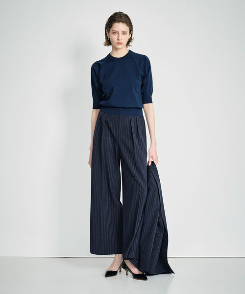 N.O.R.C（ノーク）の「ウォッシャブル2タックルーミーパンツ【CLEAN MOTION】（スラックス・レディース・ブラック/ブラウン/ストライプ・S/M/L）」の7枚目の写真