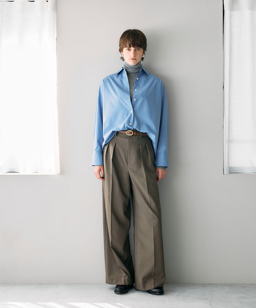 N.O.R.C（ノーク）の「ウォッシャブル2タックルーミーパンツ【CLEAN MOTION】（スラックス・レディース・ブラック/ブラウン/ストライプ・S/M/L）」の9枚目の写真