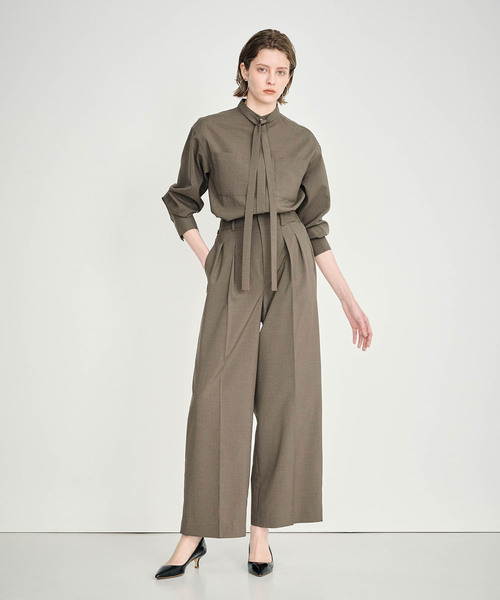 N.O.R.C（ノーク）の「ウォッシャブル2タックルーミーパンツ【CLEAN MOTION】（スラックス・レディース・ブラック/ブラウン/ストライプ・S/M/L）」の12枚目の写真