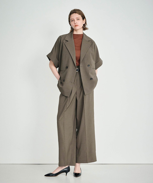 N.O.R.C（ノーク）の「ウォッシャブル2タックルーミーパンツ【CLEAN MOTION】（スラックス・レディース・ブラック/ブラウン/ストライプ・S/M/L）」の13枚目の写真