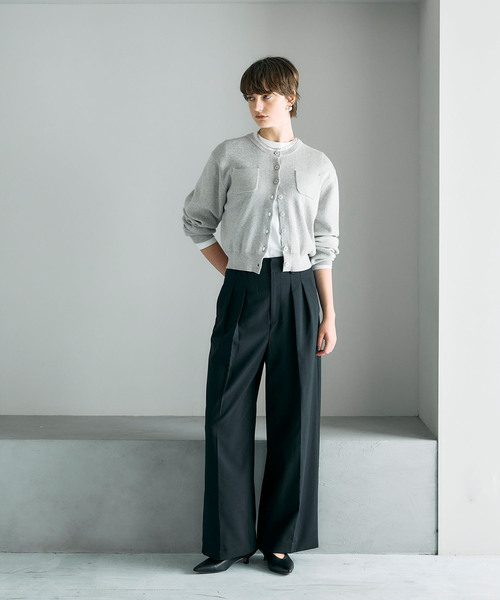 N.O.R.C（ノーク）の「ウォッシャブル2タックルーミーパンツ【CLEAN MOTION】（スラックス・レディース・ブラック/ブラウン/ストライプ・S/M/L）」の16枚目の写真