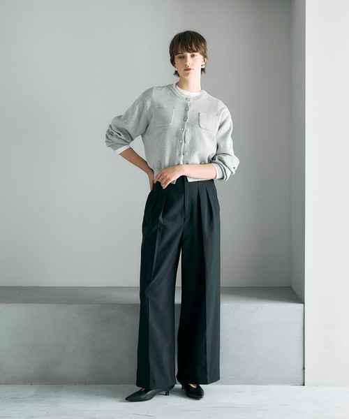 N.O.R.C（ノーク）の「ウォッシャブル2タックルーミーパンツ【CLEAN MOTION】（スラックス・レディース・ブラック/ブラウン/ストライプ・S/M/L）」の17枚目の写真