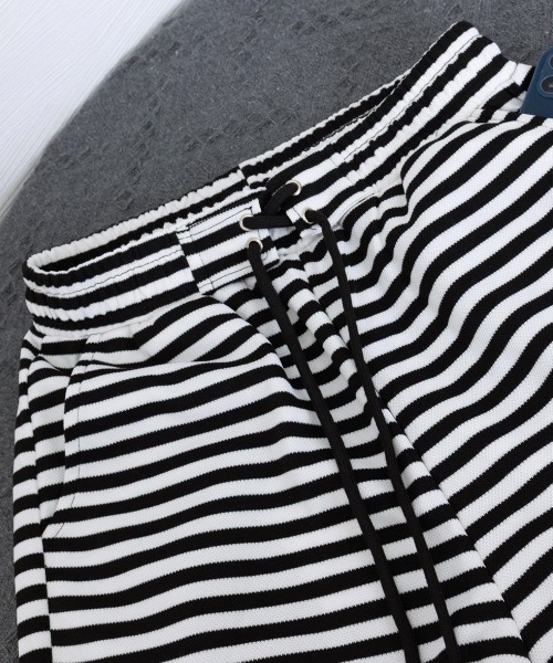Miniministore(ミニミニストア)の「リラックスボーダーパンツウエスト紐韓国風(スラックス・レディース・ホワイト×ブラック・XL/S/L/M)」の7枚目の写真