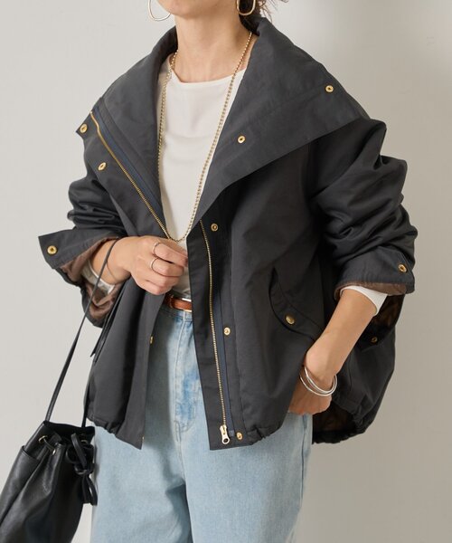 Jena espace merveilleux(ジェナ エスパスメルヴェイユ)の「【首元まであったか】中綿スタンドネックジャケット(その他アウター・レディース・ベージュ/チャコールグレー/ライトベージュ/グレー・FREE)」の2枚目の写真