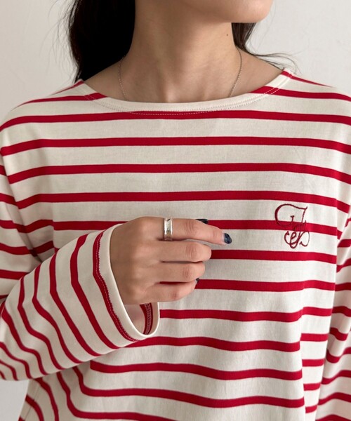 fredy emue(フレディエミュ)の「コンパクトボーダーロンTシャツ(Tシャツ/カットソー・レディース・ブラック系その他/ブルー系その他/ベージュ系その他/レッド系その他・38)」の15枚目の写真
