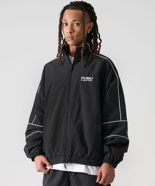 セール】FUBU フブ ブランド ロゴ 配色ライン ジップアップ 長袖