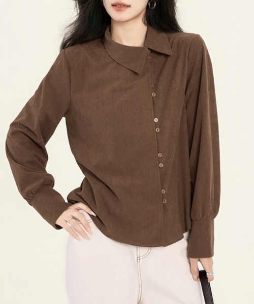 ONEP STAR(ワンピスター)の「アシメボタンバックタックブラウス(シャツ/ブラウス・レディース・テラコッタ・MEDIUM/X-LARGE/LARGE)」の8枚目の写真