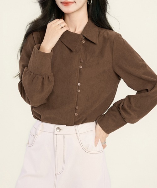 ONEP STAR(ワンピスター)の「アシメボタンバックタックブラウス(シャツ/ブラウス・レディース・テラコッタ・MEDIUM/X-LARGE/LARGE)」の9枚目の写真
