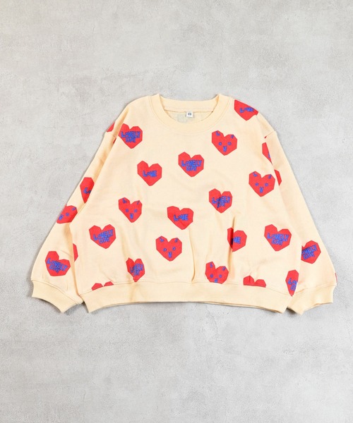 MARKEY'S（マーキーズ）の「ソウガラトレーナー（スウェット・キッズ・ピンク/キャメル/レッド/ホワイト/グリーン/ネイビー/ブラック/オフホワイト・80/90/95/100/110/120/130/140/150）」の2枚目の写真