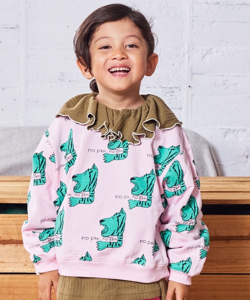 MARKEY'S（マーキーズ）の「ソウガラトレーナー（スウェット・キッズ・ピンク/キャメル/レッド/ホワイト/グリーン/ネイビー/ブラック/オフホワイト・80/90/95/100/110/120/130/140/150）」の7枚目の写真