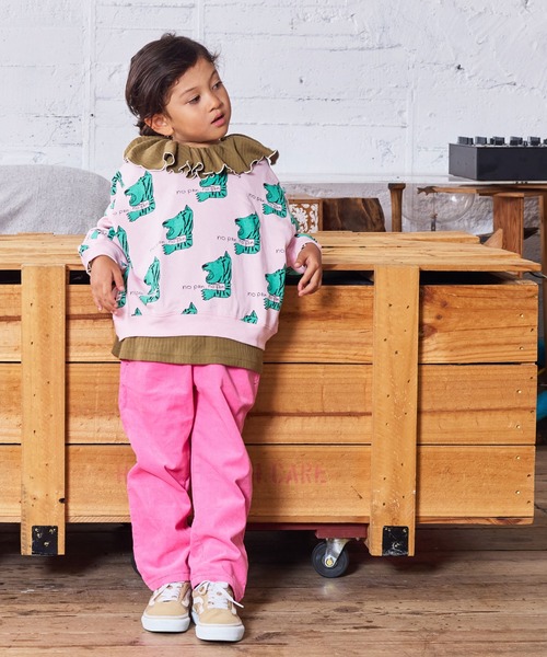 MARKEY'S（マーキーズ）の「ソウガラトレーナー（スウェット・キッズ・ピンク/キャメル/レッド/ホワイト/グリーン/ネイビー/ブラック/オフホワイト・80/90/95/100/110/120/130/140/150）」の19枚目の写真