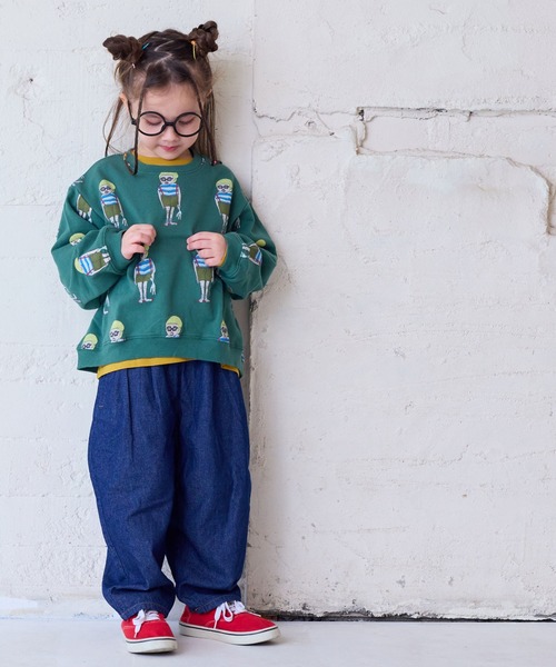 MARKEY'S（マーキーズ）の「ソウガラトレーナー（スウェット・キッズ・ピンク/キャメル/レッド/ホワイト/グリーン/ネイビー/ブラック/オフホワイト・80/90/95/100/110/120/130/140/150）」の21枚目の写真