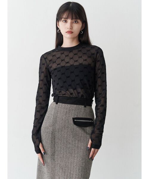 MURUA（ムルーア）の「MIXパターンスリットナロースカート（スカート・レディース・ブラック/ブラウン・1/2）」の12枚目の写真