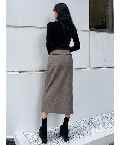 MURUA（ムルーア）の「MIXパターンスリットナロースカート（スカート・レディース・ブラック/ブラウン・1/2）」の16枚目の写真