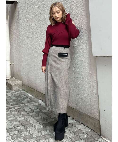 MURUA（ムルーア）の「MIXパターンスリットナロースカート（スカート・レディース・ブラック/ブラウン・1/2）」の17枚目の写真