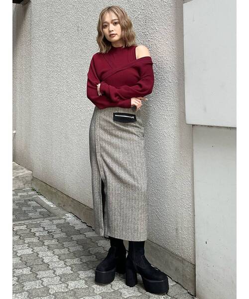 MURUA（ムルーア）の「MIXパターンスリットナロースカート（スカート・レディース・ブラック/ブラウン・1/2）」の18枚目の写真