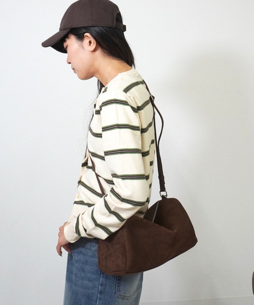 gossara（ゴサラ）の「ボーダークルーネックCD（カーディガン/ボレロ・レディース・ブラウン/グレー/アイボリー・FREE）」の8枚目の写真