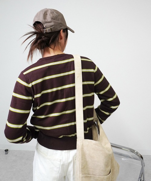 gossara（ゴサラ）の「ボーダークルーネックCD（カーディガン/ボレロ・レディース・ブラウン/グレー/アイボリー・FREE）」の15枚目の写真