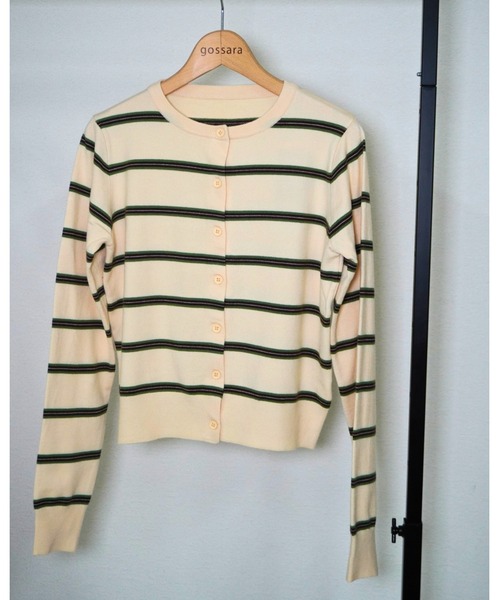 gossara（ゴサラ）の「ボーダークルーネックCD（カーディガン/ボレロ・レディース・ブラウン/グレー/アイボリー・FREE）」の18枚目の写真