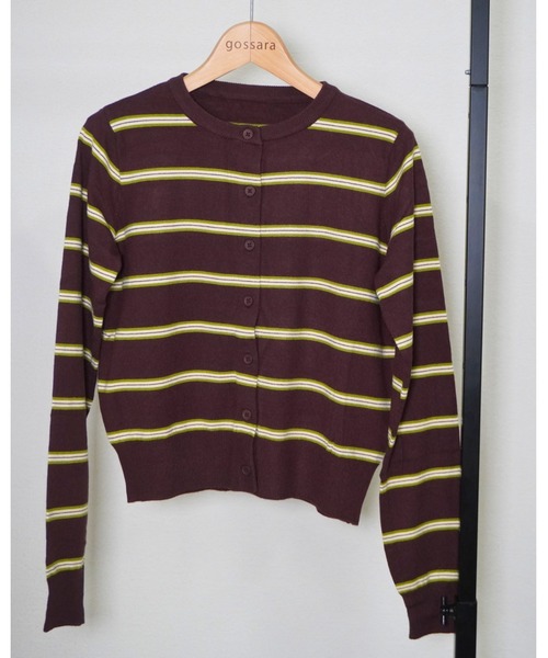 gossara（ゴサラ）の「ボーダークルーネックCD（カーディガン/ボレロ・レディース・ブラウン/グレー/アイボリー・FREE）」の19枚目の写真
