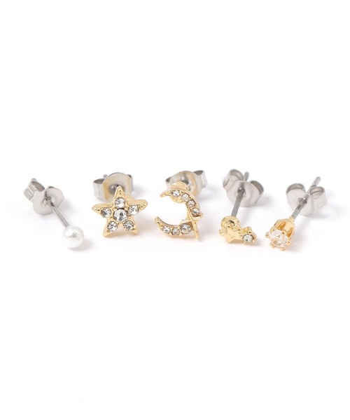 LAKOLE（ラコレ）の「スタームーンピアス10点セット / 599602（ピアス（両耳用）・レディース・その他2/梅・FREE）」の3枚目の写真