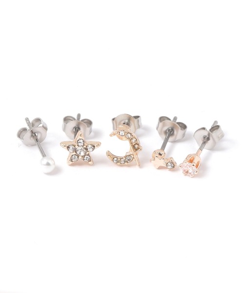 LAKOLE（ラコレ）の「スタームーンピアス10点セット / 599602（ピアス（両耳用）・レディース・その他2/梅・FREE）」の4枚目の写真