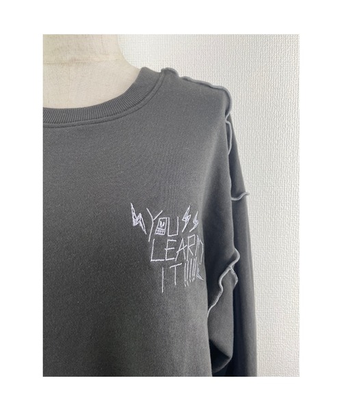 WORLD WIDE LOVE!(ワールドワイドラブ)の「TC裏毛メロートップス(スウェット・レディース・トップグレー/ブラック/カーキ・1)」の12枚目の写真