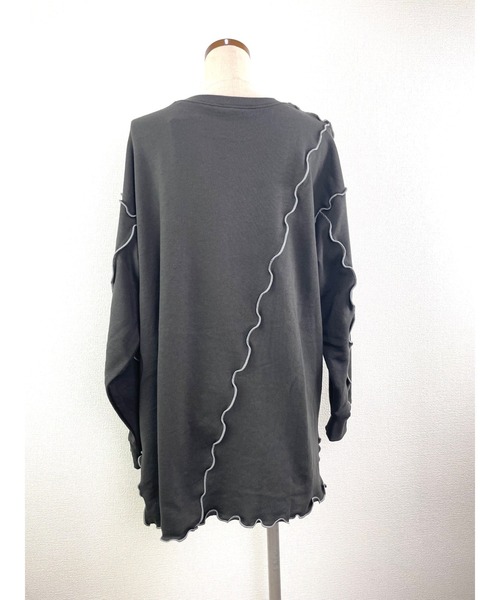 WORLD WIDE LOVE!(ワールドワイドラブ)の「TC裏毛メロートップス(スウェット・レディース・トップグレー/ブラック/カーキ・1)」の19枚目の写真