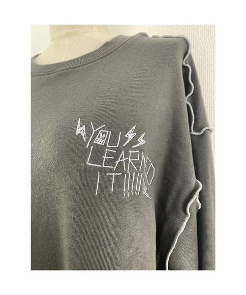 WORLD WIDE LOVE!(ワールドワイドラブ)の「TC裏毛メロートップス(スウェット・レディース・トップグレー/ブラック/カーキ・1)」の17枚目の写真