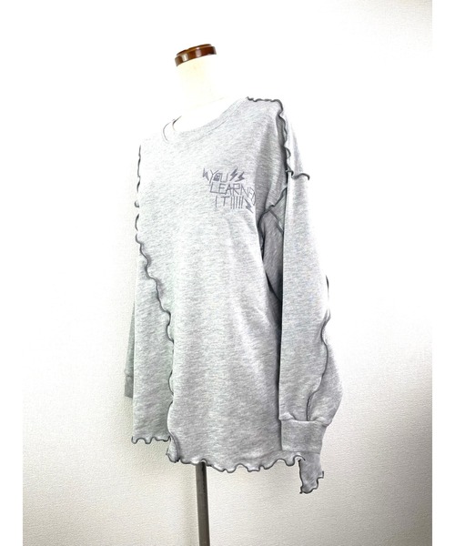 WORLD WIDE LOVE!(ワールドワイドラブ)の「TC裏毛メロートップス(スウェット・レディース・トップグレー/ブラック/カーキ・1)」の22枚目の写真