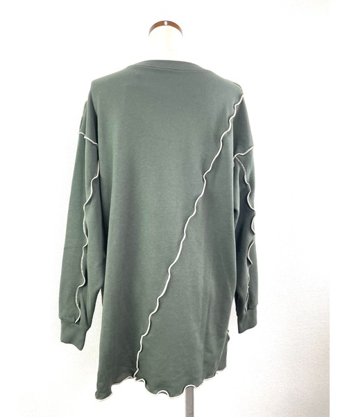 WORLD WIDE LOVE!(ワールドワイドラブ)の「TC裏毛メロートップス(スウェット・レディース・トップグレー/ブラック/カーキ・1)」の7枚目の写真