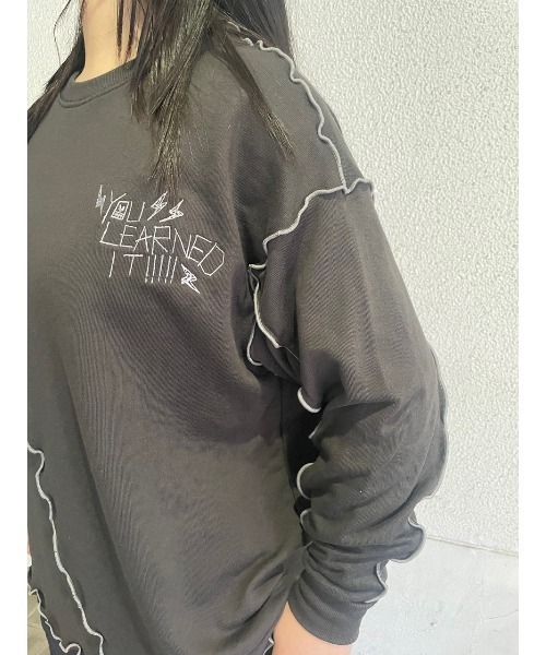 WORLD WIDE LOVE!(ワールドワイドラブ)の「TC裏毛メロートップス(スウェット・レディース・トップグレー/ブラック/カーキ・1)」の21枚目の写真
