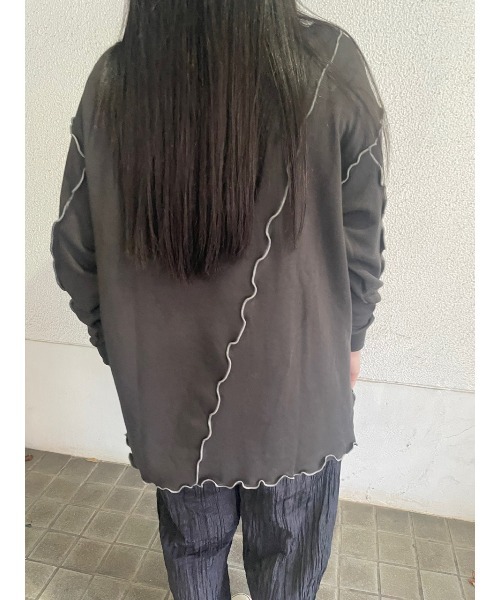 WORLD WIDE LOVE!(ワールドワイドラブ)の「TC裏毛メロートップス(スウェット・レディース・トップグレー/ブラック/カーキ・1)」の16枚目の写真