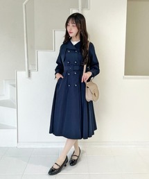 予約商品】トレンチコート（ブルー・ネイビー/青色系