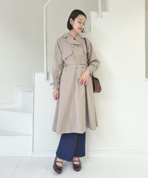 an another angelus（アンアナザーアンジェラス）の「【撥水加工】撥水トレンチコート/fint フィント（トレンチコート・レディース・ネイビー/ベージュ・FREE）」の10枚目の写真