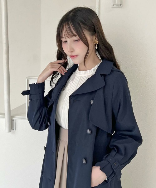 an another angelus（アンアナザーアンジェラス）の「【撥水加工】撥水トレンチコート/fint フィント（トレンチコート・レディース・ネイビー/ベージュ・FREE）」の7枚目の写真