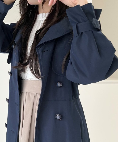 an another angelus（アンアナザーアンジェラス）の「【撥水加工】撥水トレンチコート/fint フィント（トレンチコート・レディース・ネイビー/ベージュ・FREE）」の9枚目の写真