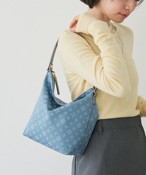 russet（ラシット）の「スタンダードミニショルダーバッグ <ナイロンジャガード>（ショルダーバッグ・レディース・ブラック×ブルー/キナリ/ブラウン系その他/キャメル/モカ/ベビーピンク/ライトグレー/サックスブルー/グリーン・FREE）」の7枚目の写真