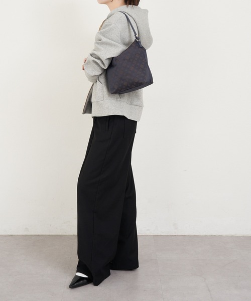 russet（ラシット）の「スタンダードミニショルダーバッグ <ナイロンジャガード>（ショルダーバッグ・レディース・ブラック×ブルー/キナリ/ブラウン系その他/キャメル/モカ/ベビーピンク/ライトグレー/サックスブルー/グリーン・FREE）」の12枚目の写真