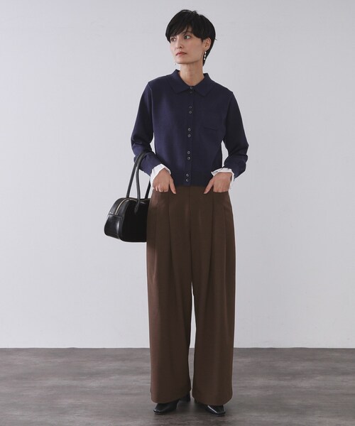 OPAQUE.CLIP（オペークドットクリップ）の「タックデザインワイドパンツ【洗濯機OK】（その他パンツ・レディース・ブラック/ブラウン系その他・36/38/40）」の8枚目の写真