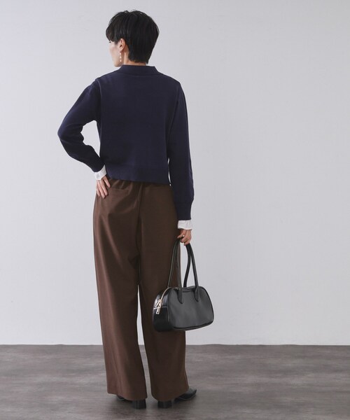 OPAQUE.CLIP（オペークドットクリップ）の「タックデザインワイドパンツ【洗濯機OK】（その他パンツ・レディース・ブラック/ブラウン系その他・36/38/40）」の9枚目の写真