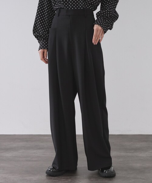 OPAQUE.CLIP（オペークドットクリップ）の「タックデザインワイドパンツ【洗濯機OK】（その他パンツ・レディース・ブラック/ブラウン系その他・36/38/40）」の11枚目の写真