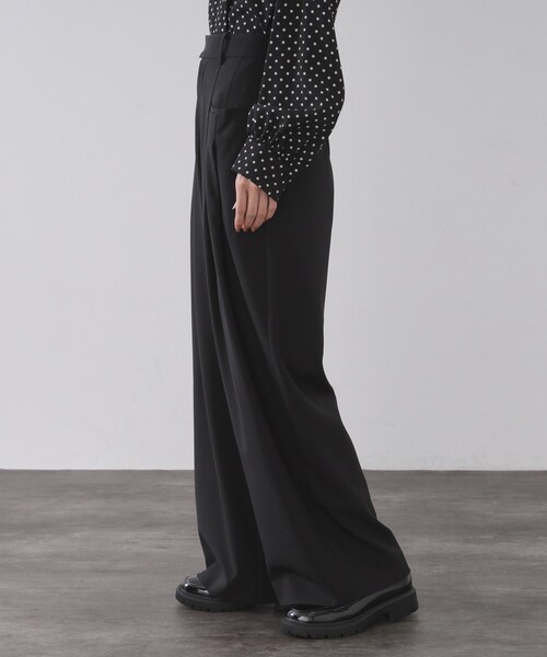 OPAQUE.CLIP（オペークドットクリップ）の「タックデザインワイドパンツ【洗濯機OK】（その他パンツ・レディース・ブラック/ブラウン系その他・36/38/40）」の12枚目の写真