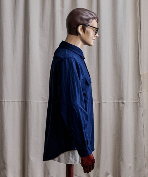 Coffee & Cigarettes(コーヒーアンドシガレッツ)の「10B12 Heavy Flannel One Wash Work Shirt / ヘビーネル ワンウォッシュ ワークシャツ(シャツ/ブラウス・メンズ・ブラック/ネイビー/カーキ・M/XL/L)」の5枚目の写真