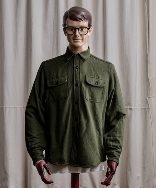 Coffee & Cigarettes(コーヒーアンドシガレッツ)の「10B12 Heavy Flannel One Wash Work Shirt / ヘビーネル ワンウォッシュ ワークシャツ(シャツ/ブラウス・メンズ・ブラック/ネイビー/カーキ・M/XL/L)」の10枚目の写真