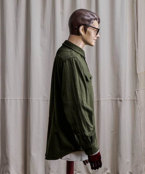 Coffee & Cigarettes(コーヒーアンドシガレッツ)の「10B12 Heavy Flannel One Wash Work Shirt / ヘビーネル ワンウォッシュ ワークシャツ(シャツ/ブラウス・メンズ・ブラック/ネイビー/カーキ・M/XL/L)」の11枚目の写真