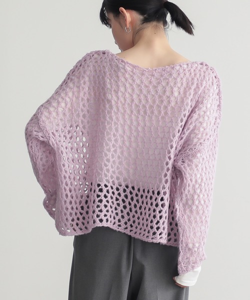 for/c(フォーシー)の「モヘアライクヘアリーメッシュニット【サスティナブル】(ニット/セーター・レディース・オフホワイト/グレー/ピンク・M/L)」の20枚目の写真