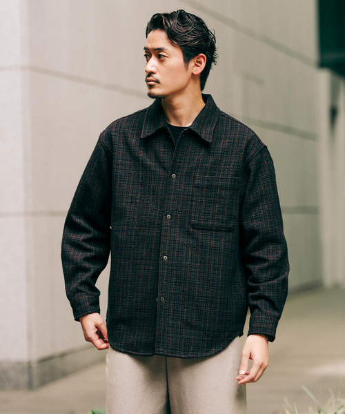 EDIFICE（エディフィス）の「コットン ツイード リングドット シャツ（シャツ/ブラウス・メンズ・ブラック/グレー・SMALL/LARGE/MEDIUM）」の5枚目の写真