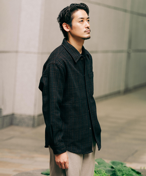 EDIFICE（エディフィス）の「コットン ツイード リングドット シャツ（シャツ/ブラウス・メンズ・ブラック/グレー・SMALL/LARGE/MEDIUM）」の7枚目の写真